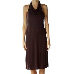 Kay Unger Brown Halter Dress